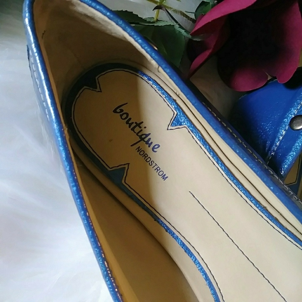 Vintage Boutique Nordstrom Blue Patent Loafers - Picture 5 of 7